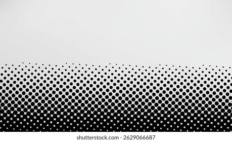 Fondo de degradado de puntos de semitono blanco y negro para cómic y Elementos de diseño de arte Pop

