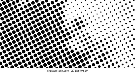 Schwarz-Weiß-Rasterpunkte Farbverlauf Abstrakte Hintergrundtextur. Modernes Trenddesign in Vektorgrafik