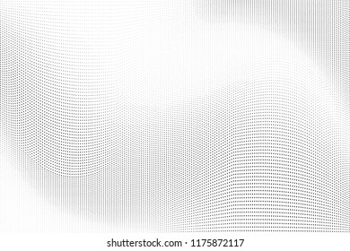 Black white halftone dots pattern texture background. Abstract dotted vector illustration for web design, covers, web sites, banners, stickers
