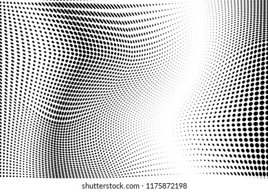 Black white halftone dots pattern texture background. Abstract dotted vector illustration for web design, covers, web sites, banners, stickers
