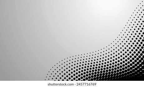 Black and white halftone dots pattern. abstract vector background