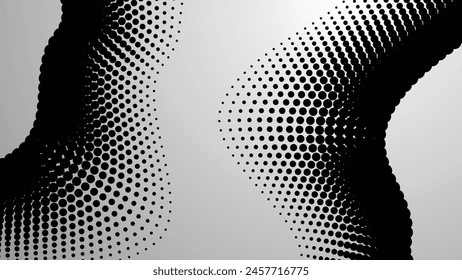 Black and white halftone dots pattern. abstract vector background