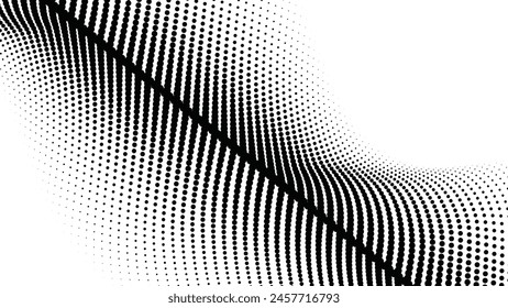 Black and white halftone dots pattern. abstract vector background