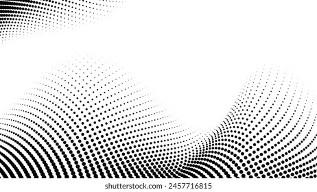 Black and white halftone dots pattern. abstract vector background