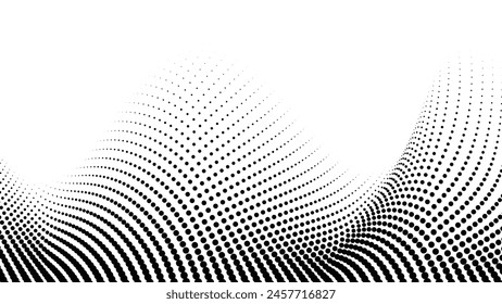 Black and white halftone dots pattern. abstract vector background