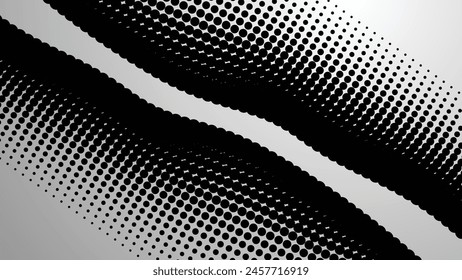 Black and white halftone dots pattern. abstract vector background