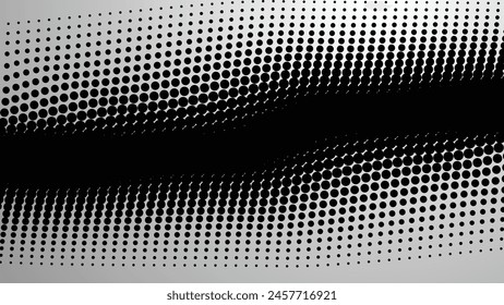 Patrón de puntos de semitonos en blanco y negro. fondo de Vector abstracto