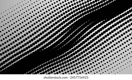 Black and white halftone dots pattern. abstract vector background