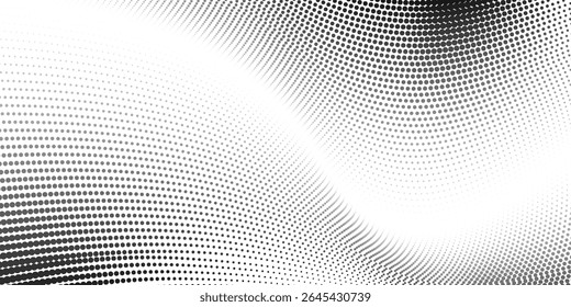 Black and white halftone dots pattern. abstract vector background