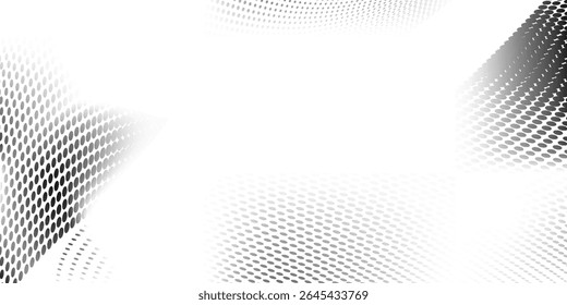 Black and white halftone dots pattern. abstract vector background