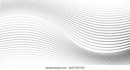 Black and white halftone dots pattern. abstract vector background