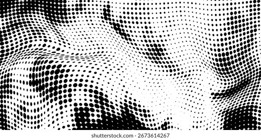 Black and white halftone dots pattern. abstract vector background