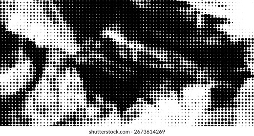 Patrón de puntos de semitono blanco y negro. fondo de Vector abstracto