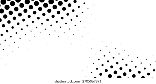 Black and white halftone dots pattern. abstract vector background