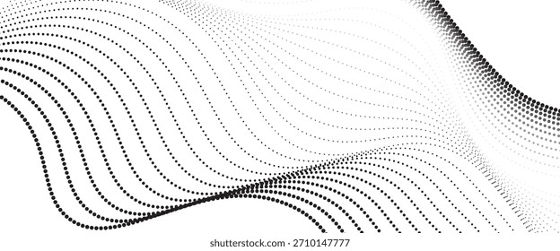 Patrón de puntos de semitono blanco y negro. fondo de Vector abstracto