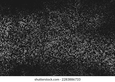 Black And White Halftone Dotted Backdrop.Monochrome Pop Art Style Background. Silver Explosion Of Confetti. Digitally Generated Image. Vector Illustration, Eps 10. 