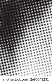 Black and white halftone grunge dots forming abstract textured background, perfect for posters, retro design, overlays, and digital art.