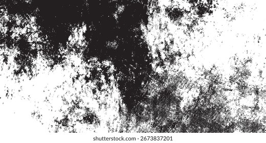 Fondo de textura de grunge de semitono blanco y negro