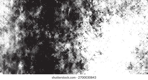 Patrón de punto angustiado de superposición de textura de grunge de semitono blanco negro