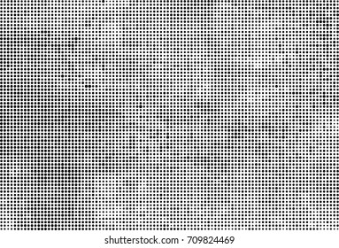 Black and white halftone. Grunge texture abstract. Monochrome background for printing and design. Round particles backdrop. Ink dots texturedesign element