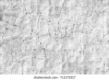Black and white halftone. Grunge texture abstract. Monochrome background for printing and design. Round particles backdrop. 