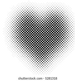 Black And White Halftone Heart