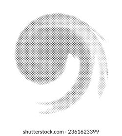 a black and white halftone illustration of a spiral, halftone wave design circular shapes black and white pattern spiral swirly halftone vector illustration 