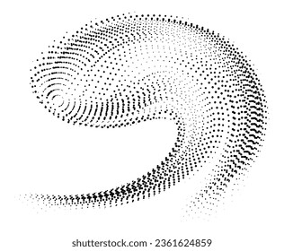 a black and white halftone illustration of a spiral, halftone design circular shapes black and white pattern spiral swirly halftone vector illustration 