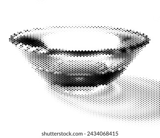 A black and white halftone image of a bowl.