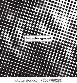 Black and white halftone pattern with background template