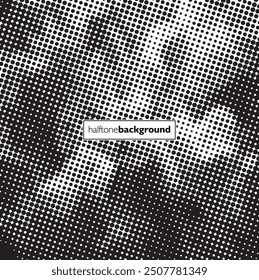 Black and white halftone pattern with background template
