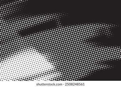 Black and white halftone pattern with background template