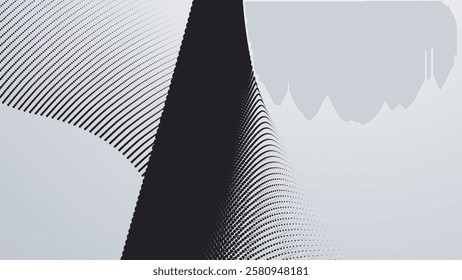 Black and white halftone pattern background for fabric style or presentation
