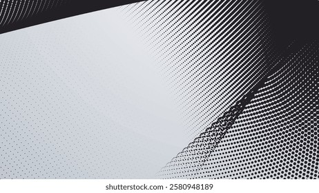 Black and white halftone pattern background for fabric style or presentation