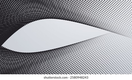 Black and white halftone pattern background for fabric style or presentation
