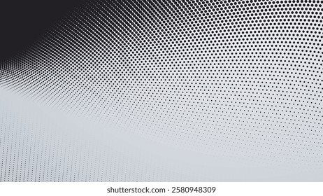 Black and white halftone pattern background for fabric style or presentation