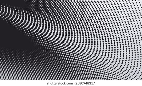 Black and white halftone pattern background for fabric style or presentation