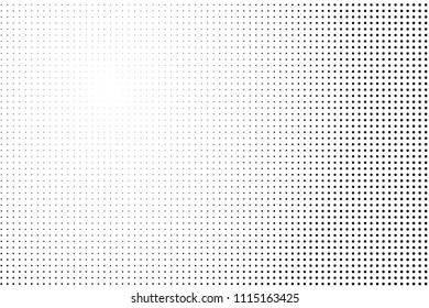 Black and white halftone pattern. Futuristic panel. Minimalistic design. Vector illustration. Retro background, pop art style. Dotted backdrop Digital gradient