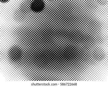  Black and white halftone pattern. Ink Print Distress Background . Dots Grunge Texture. Vector.
