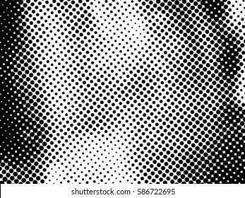  Black and white halftone pattern. Ink Print Distress Background . Dots Grunge Texture. Vector.