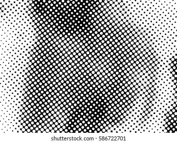  Black and white halftone pattern. Ink Print Distress Background . Dots Grunge Texture. Vector.