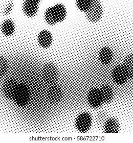  Black and white halftone pattern. Ink Print Distress Background . Dots Grunge Texture. Vector.