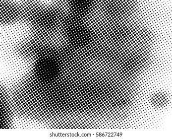  Black and white halftone pattern. Ink Print Distress Background . Dots Grunge Texture. Vector.