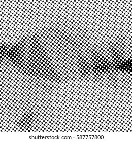 Black and white halftone pattern. Ink Print Distress Background . Dots Grunge Texture. Vector.