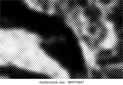 Black and white halftone pattern. Ink Print Distress Background . Dots Grunge Texture. Vector.