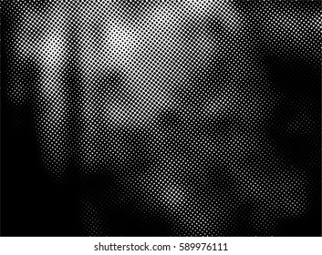 Black and white halftone pattern. Ink Print Distress Background . Dots Grunge Texture. Vector.