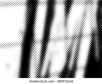 Black and white halftone pattern. Ink Print Distress Background . Dots Grunge Texture. Vector.