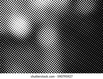 Black and white halftone pattern. Ink Print Distress Background . Dots Grunge Texture. Monochrome surface for your design.  Vector.