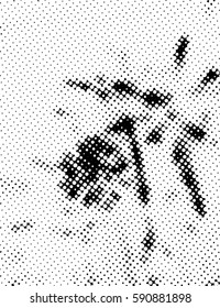 Black and white halftone pattern. Ink Print Distress Background . Dots Grunge Texture. Monochrome surface for your design.  Vector.