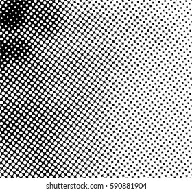 Black and white halftone pattern. Ink Print Distress Background . Dots Grunge Texture. Monochrome surface for your design.  Vector.